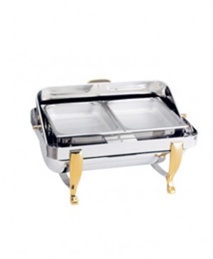 全翻蓋鍍金雙格自助餐爐